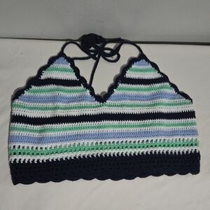 Aerie Multicolor Crochet Halter Top